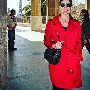MICHAEL by Michael Kors Red Belted Trench for Fall